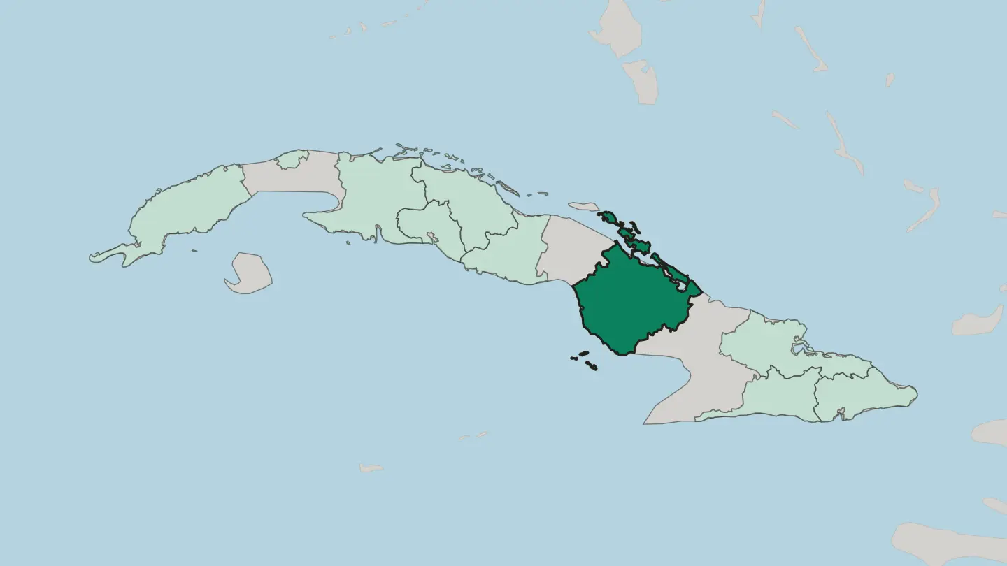 Map of Provincia de Camagüey in Cuba