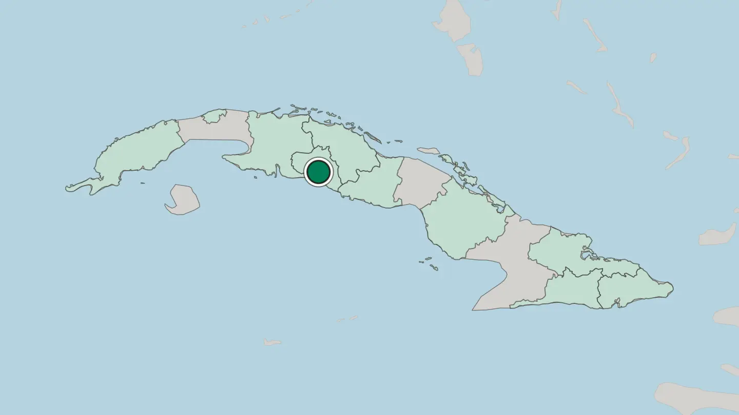 Map of Cienfuegos in Cuba