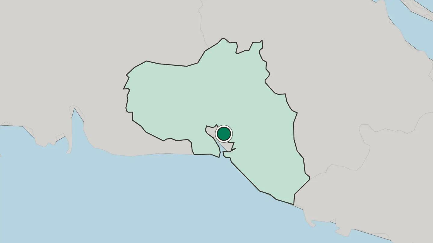 Map of Cienfuegos in Cuba