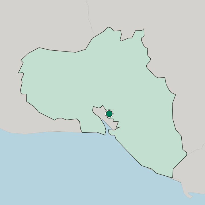 Map showing Cienfuegos — In Provincia de Cienfuegos