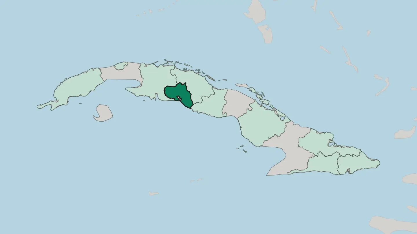 Map of Provincia de Cienfuegos in Cuba
