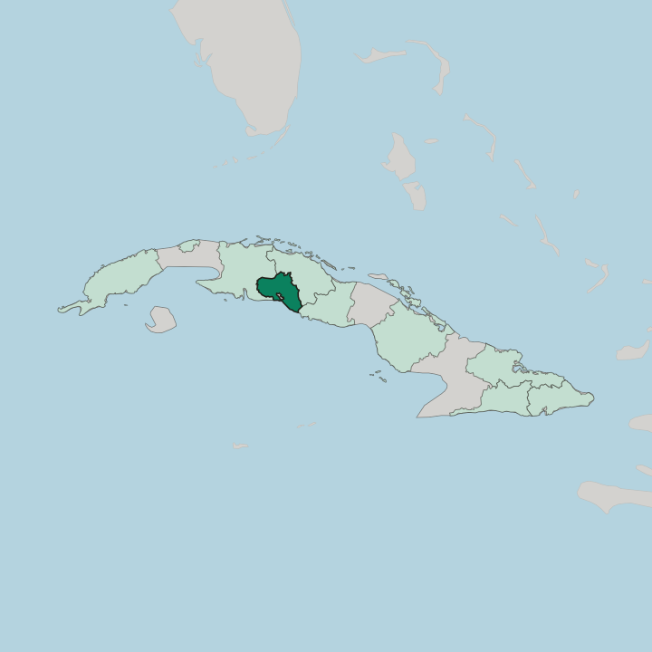 Map showing Provincia de Cienfuegos — In Cuba