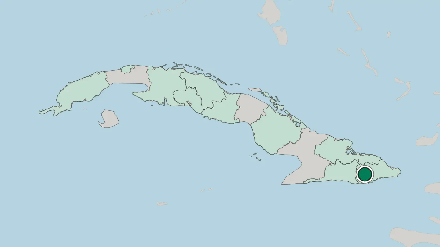 Map of Guantánamo in Cuba