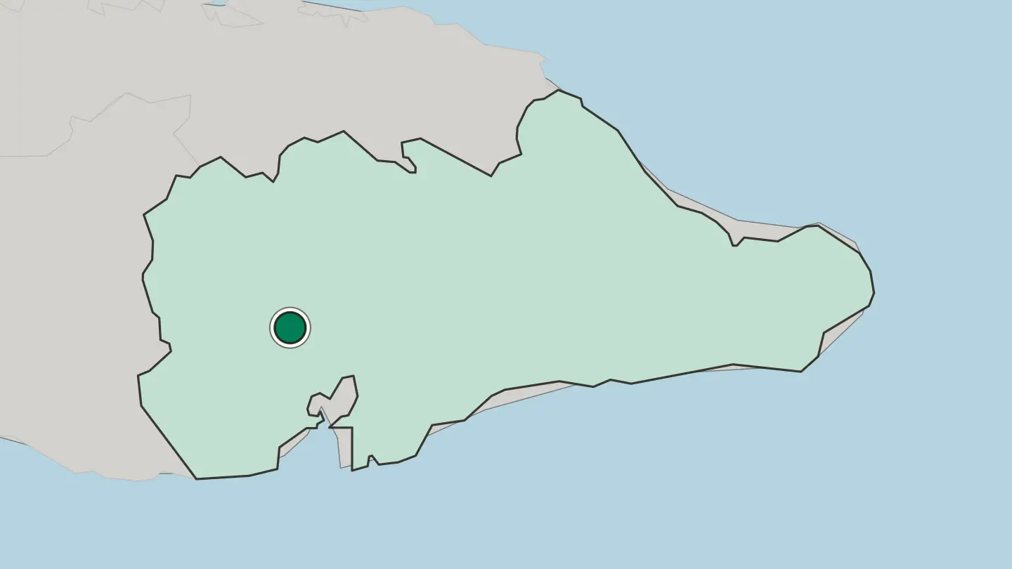 Map of Guantánamo in Cuba