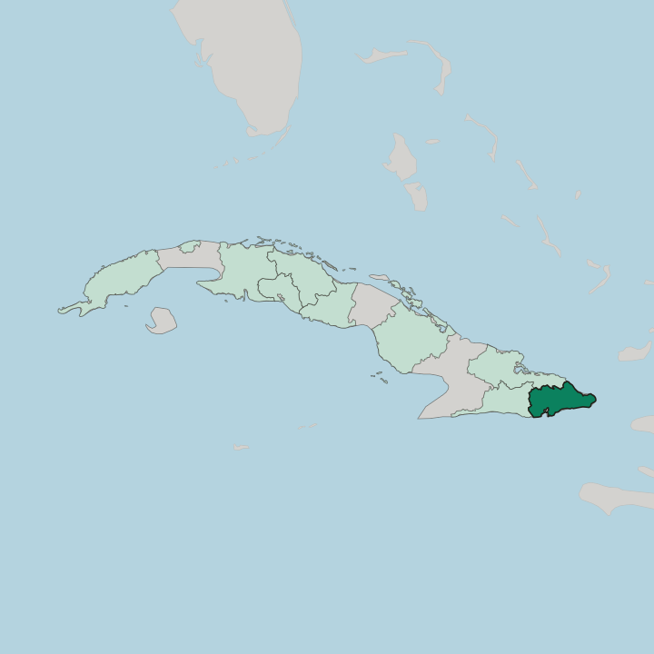 Map showing Provincia de Guantánamo — In Cuba
