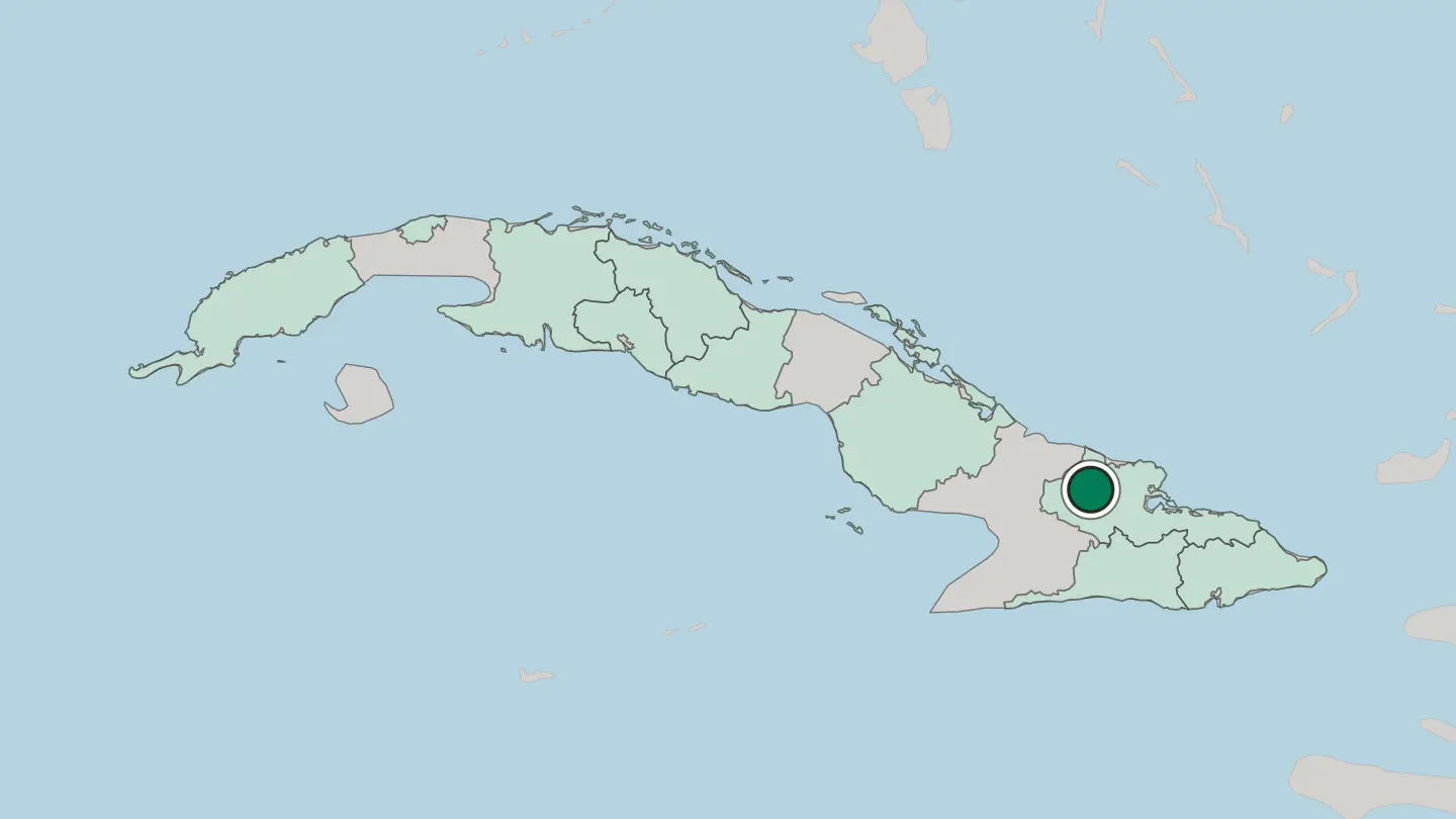 Map of Holguín in Cuba