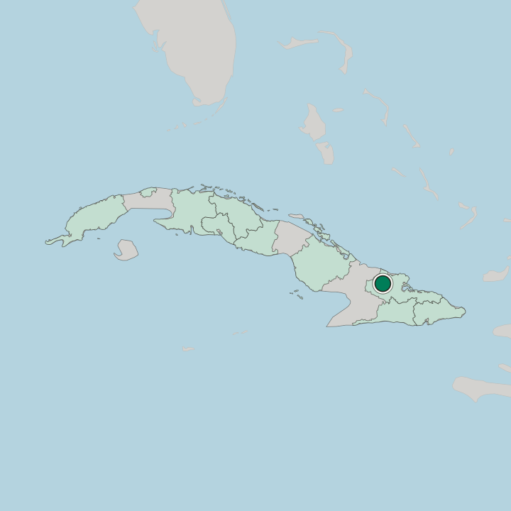 Map showing Holguín — In Cuba
