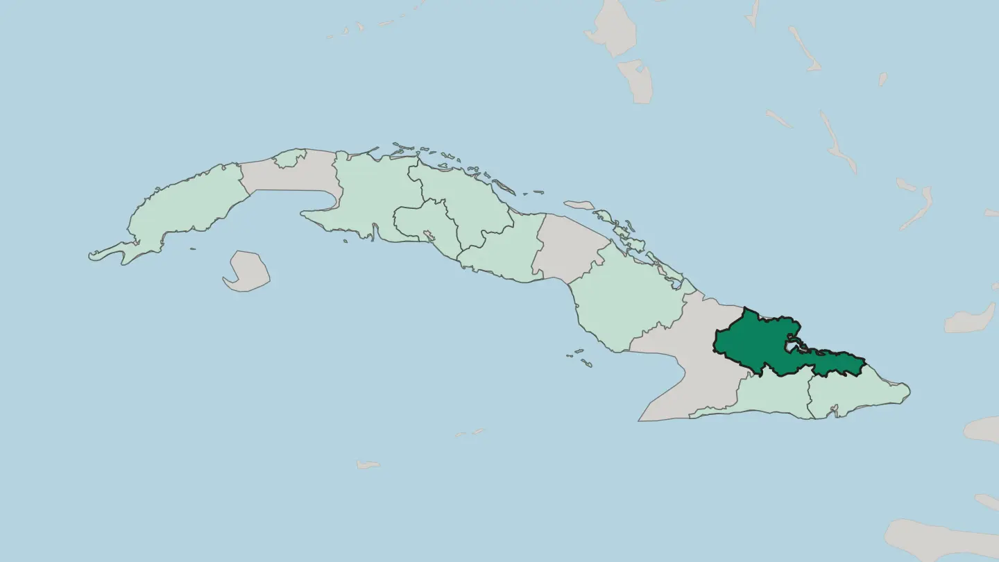 Map of Provincia de Holguín in Cuba