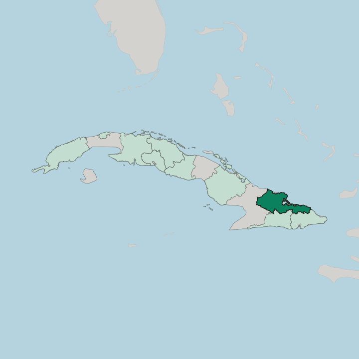 Map showing Provincia de Holguín — In Cuba