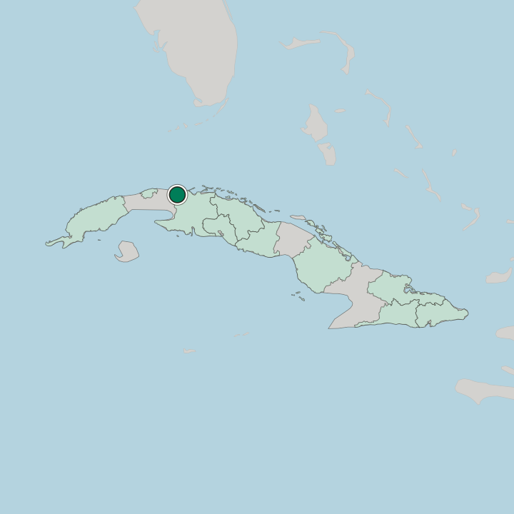 Map showing Matanzas — In Cuba