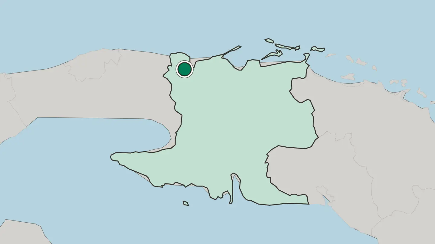 Map of Matanzas in Cuba