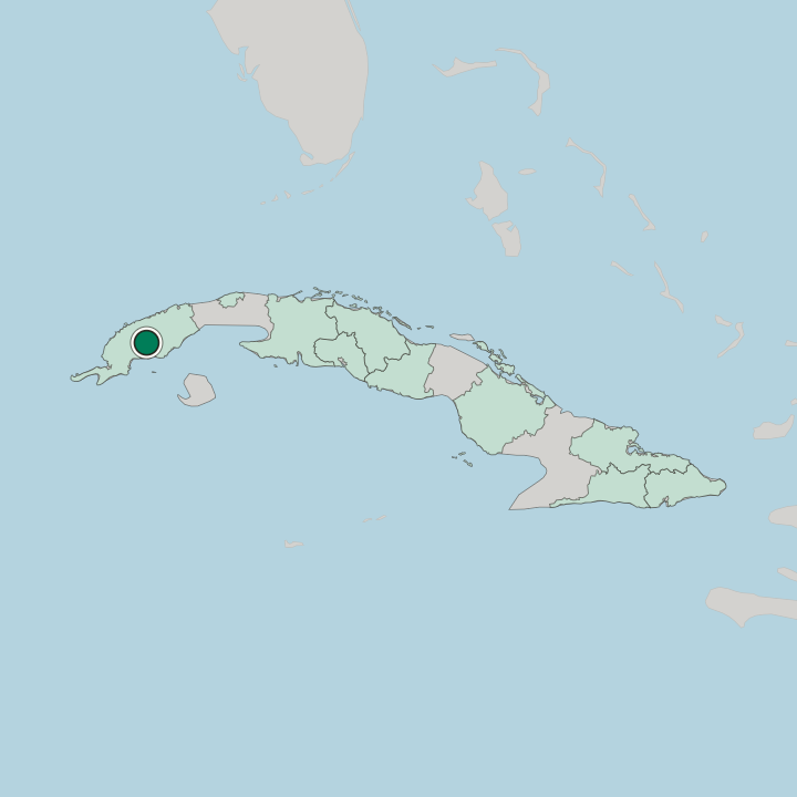 Map showing Pinar del Río — In Cuba