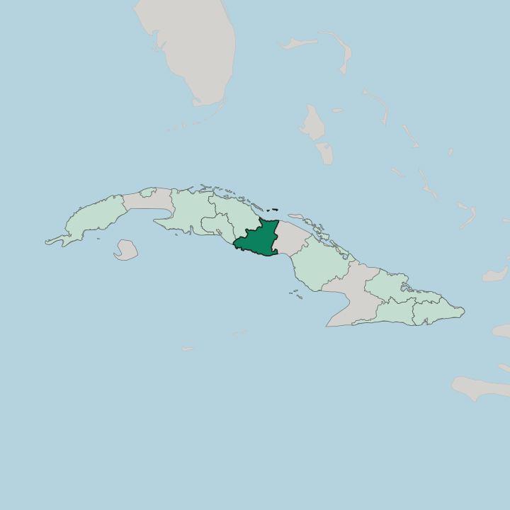 Map showing Provincia de Sancti Spíritus — In Cuba