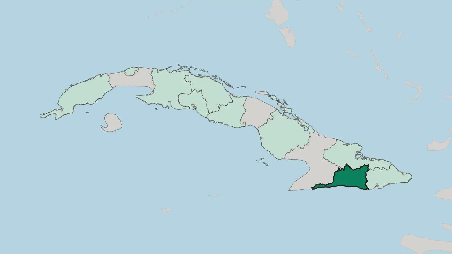 Map of Provincia de Santiago de Cuba in Cuba