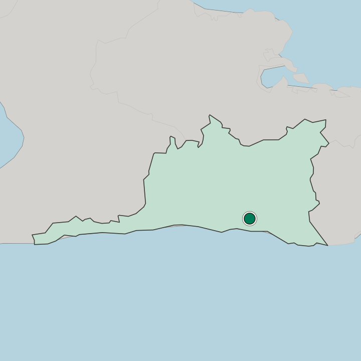 Map showing Santiago de Cuba — In Provincia de Santiago de Cuba