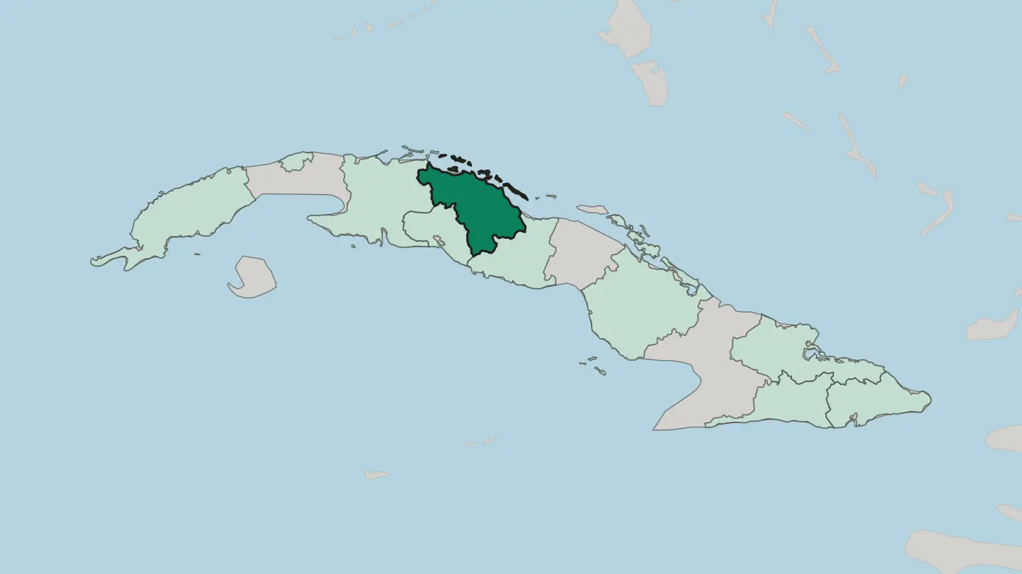 Map of Provincia de Villa Clara in Cuba