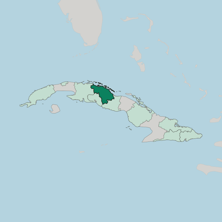 Map showing Provincia de Villa Clara — In Cuba