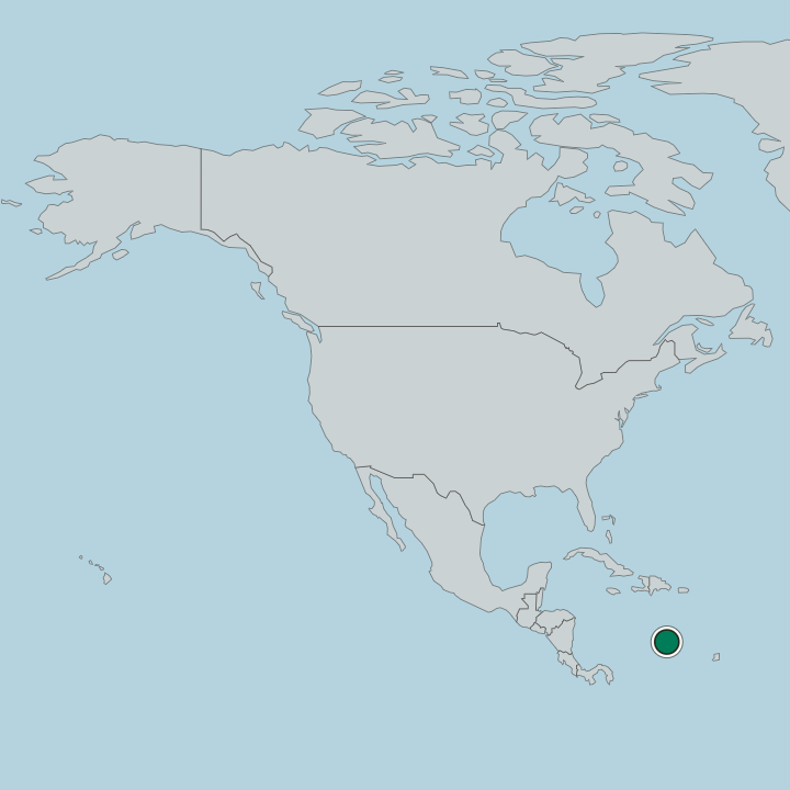 Map showing Curaçao — In North America
