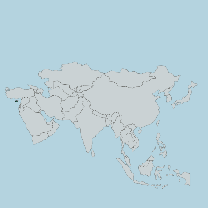 Map showing Cyprus — In Asia