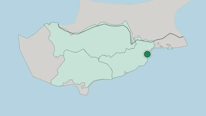 Map of Larnaca in Cyprus
