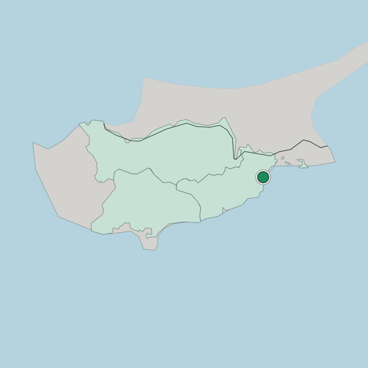 Map showing Larnaca — In Cyprus