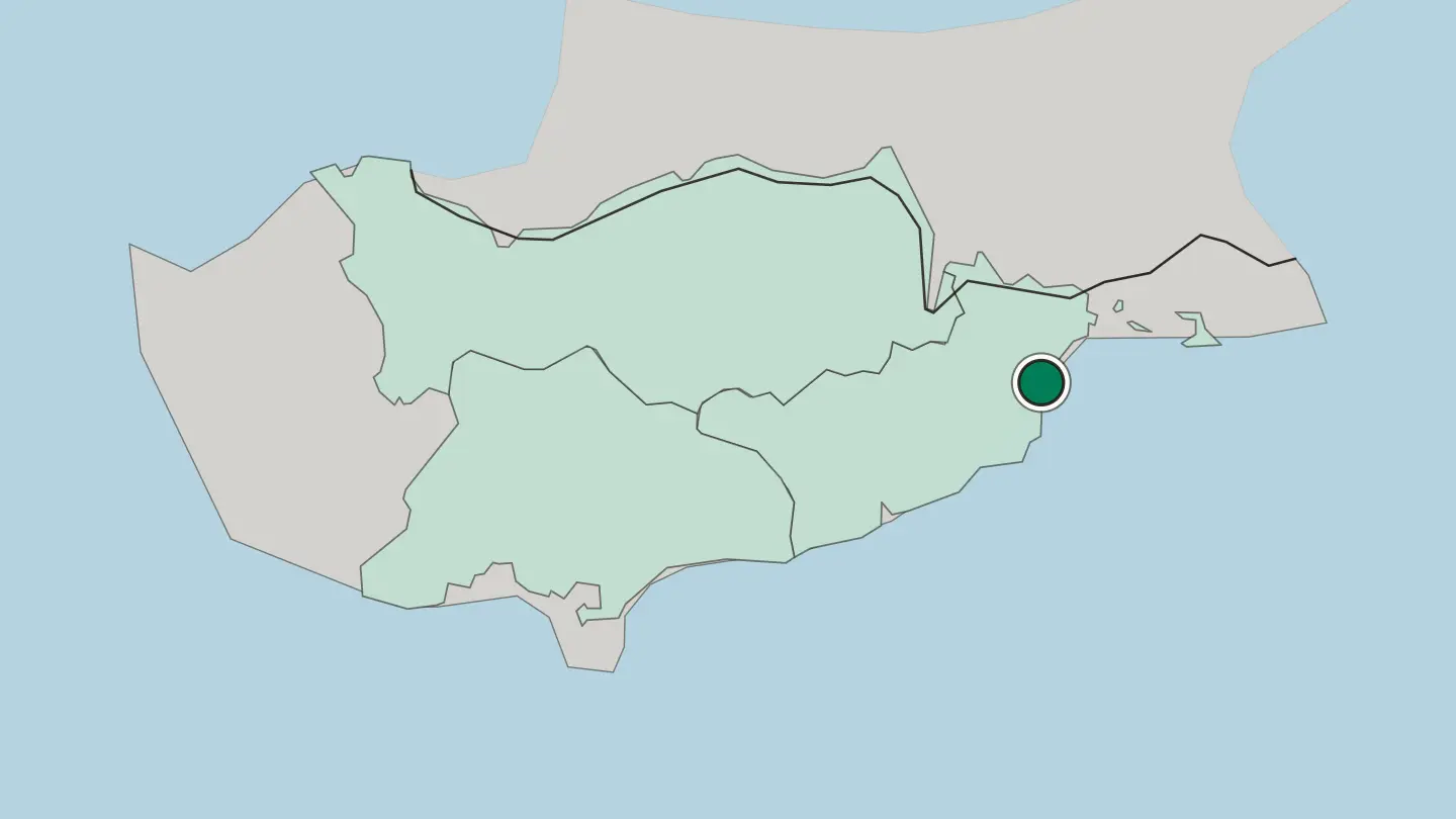 Map of Larnaca in Cyprus