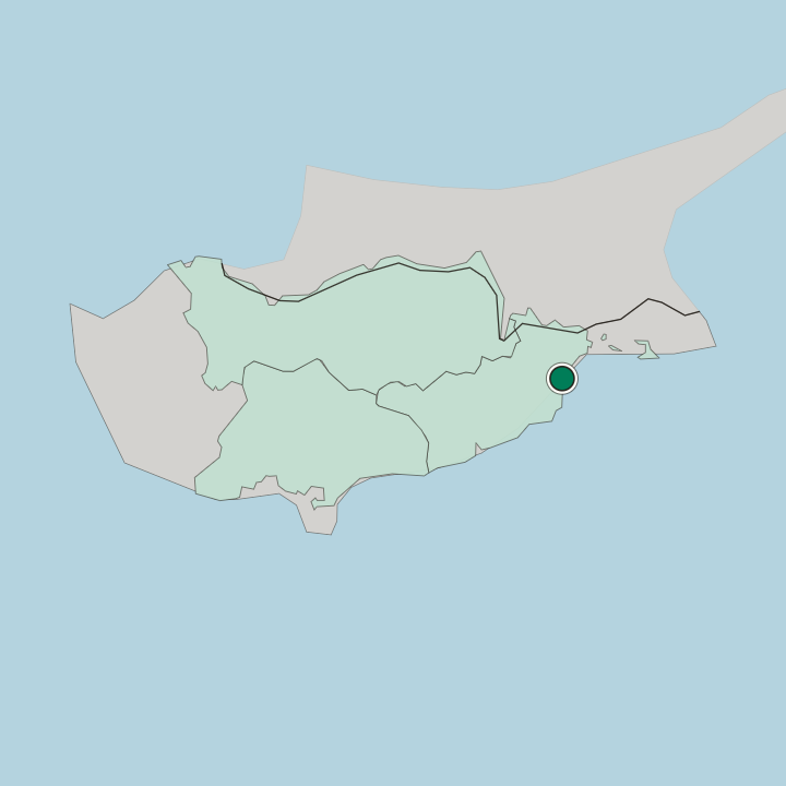 Map showing Larnaca — In Cyprus