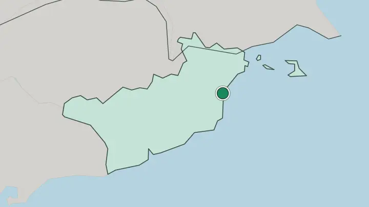 Map of Larnaca in Cyprus