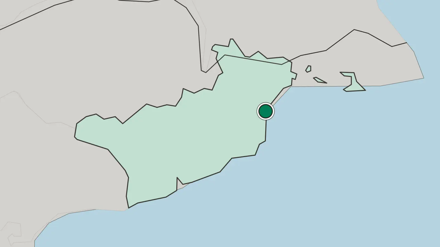 Map of Larnaca in Cyprus