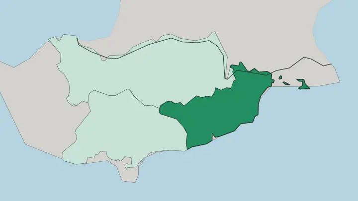 Map of Eparchía Lárnakas in Cyprus
