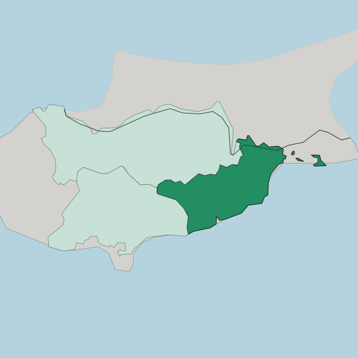 Map showing Eparchía Lárnakas — In Cyprus