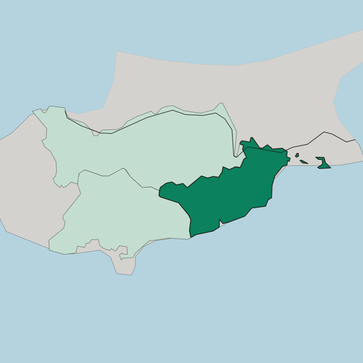 Map showing Eparchía Lárnakas — In Cyprus