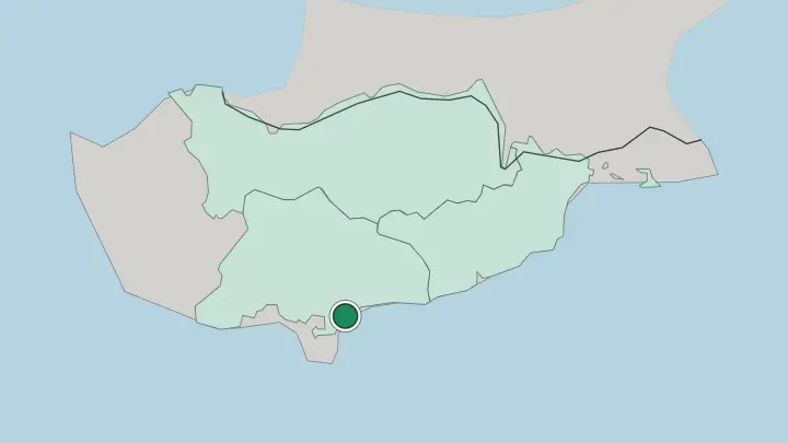 Map of Limassol in Cyprus