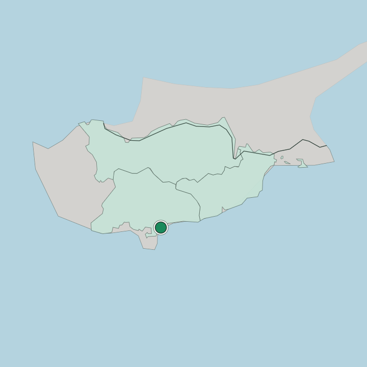 Map showing Limassol — In Cyprus