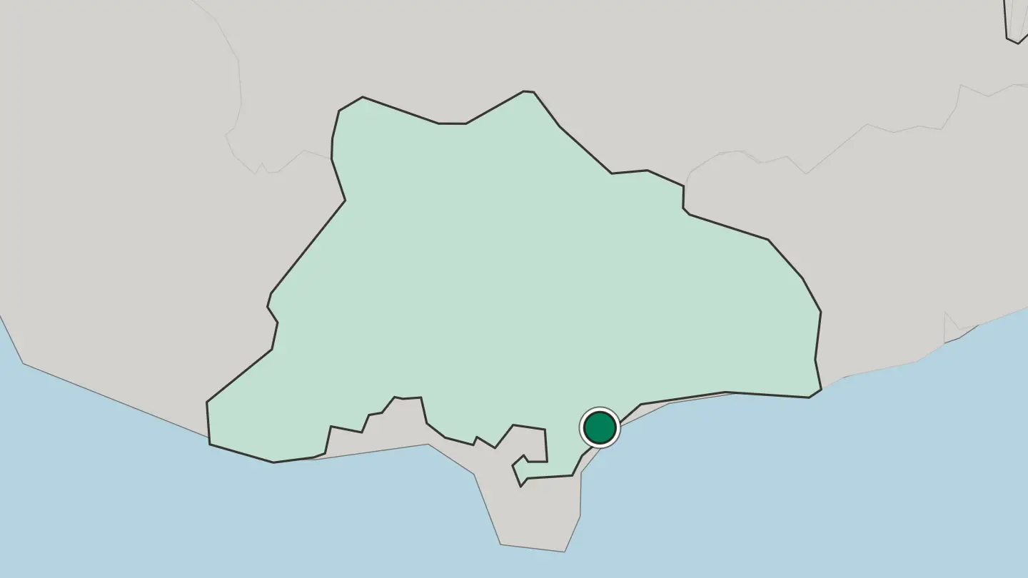 Map of Limassol in Cyprus