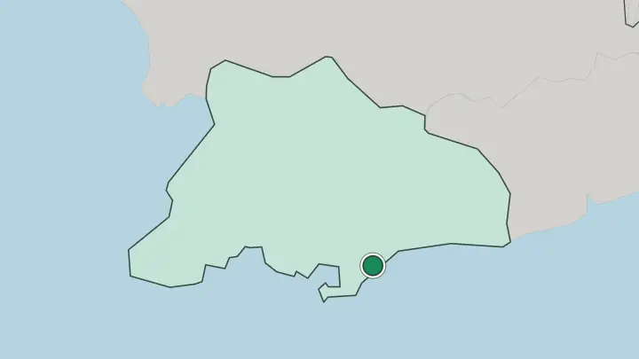 Map of Limassol in Cyprus
