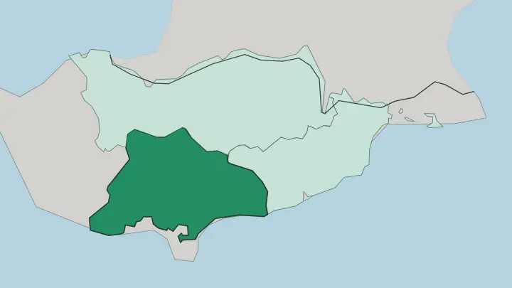 Map of Limassol District in Cyprus