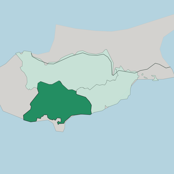 Map showing Limassol District — In Cyprus