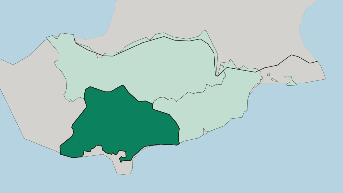 Map of Limassol District in Cyprus