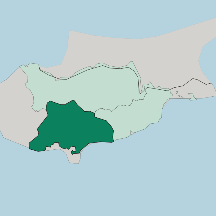 Map showing Limassol District — In Cyprus