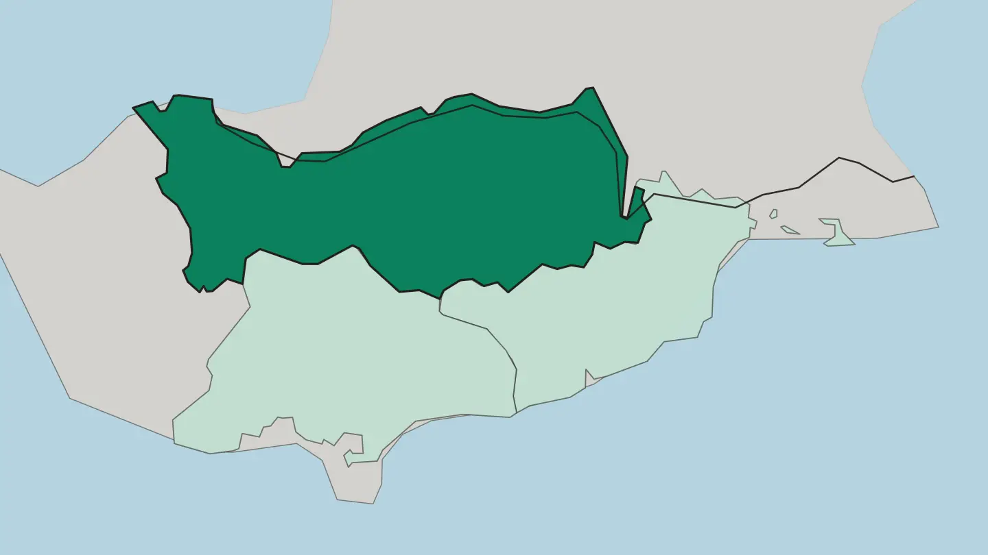 Map of Nicosia District in Cyprus