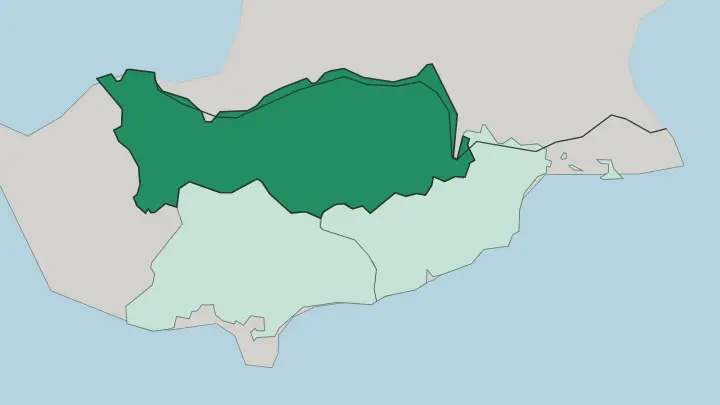 Map of Nicosia District in Cyprus