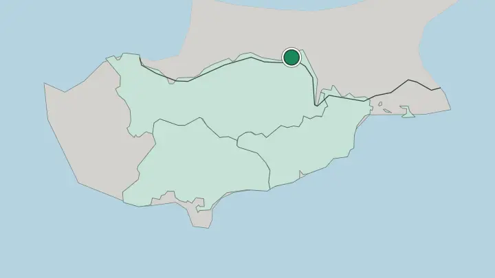Map of Nicosia in Cyprus