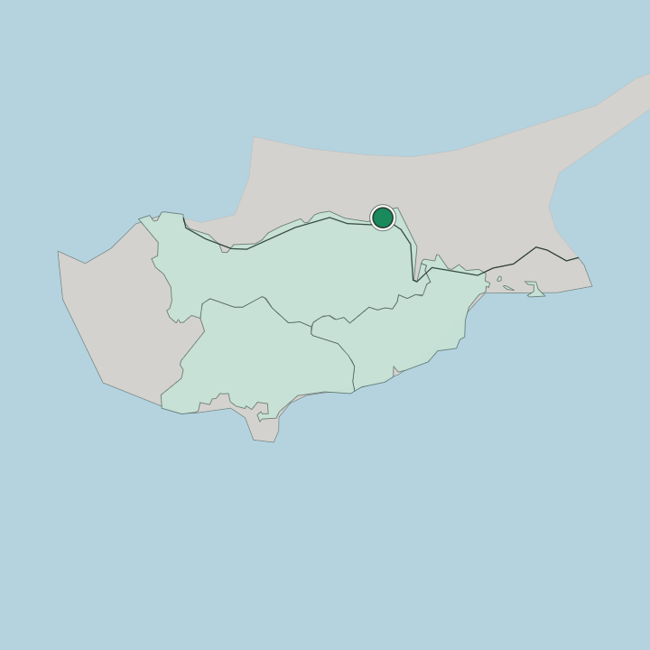 Map showing Nicosia — In Cyprus