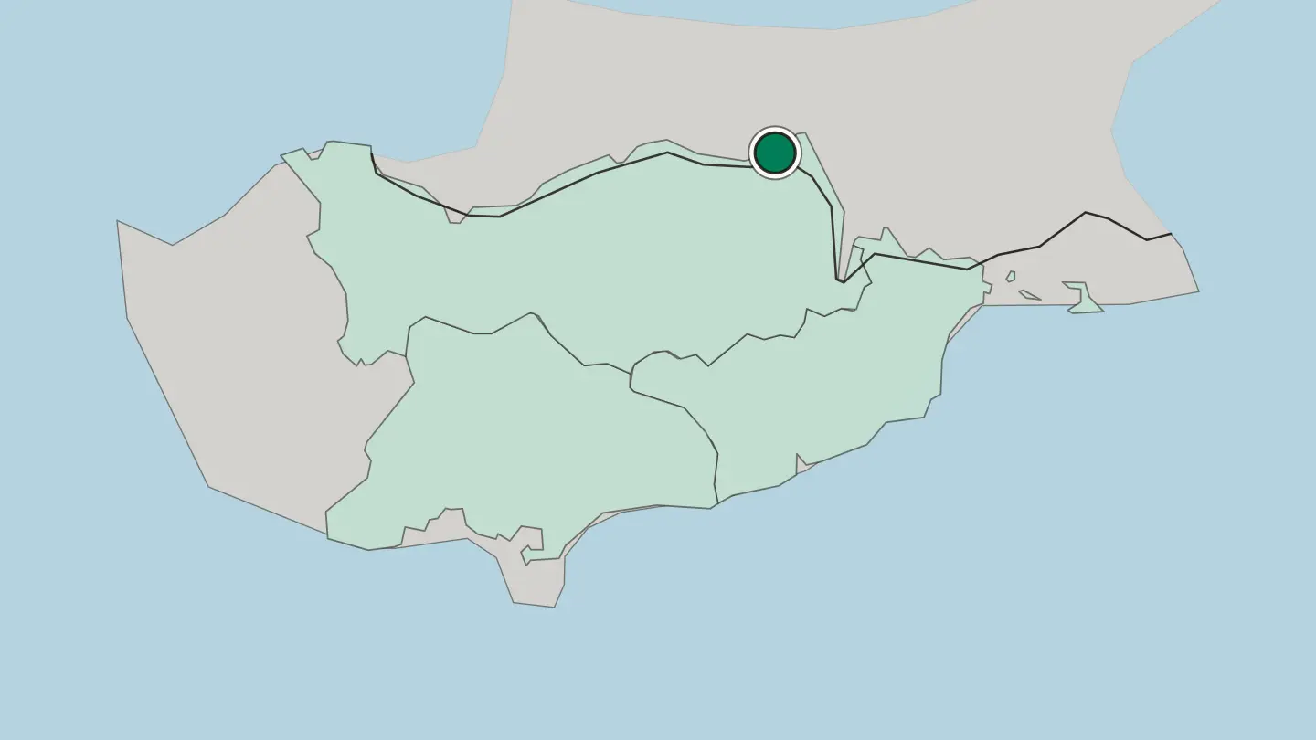 Map of Nicosia in Cyprus