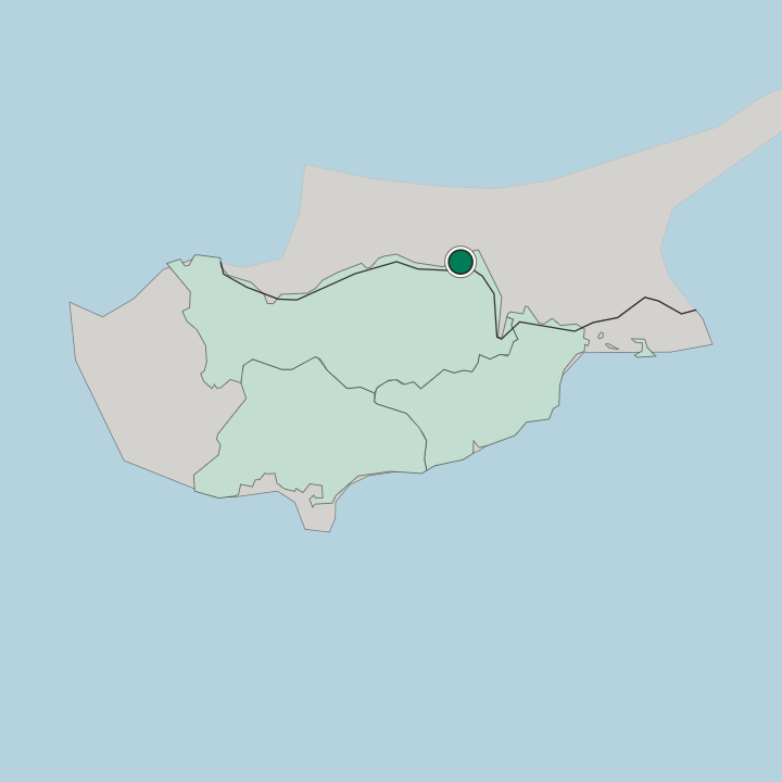 Map showing Nicosia — In Cyprus