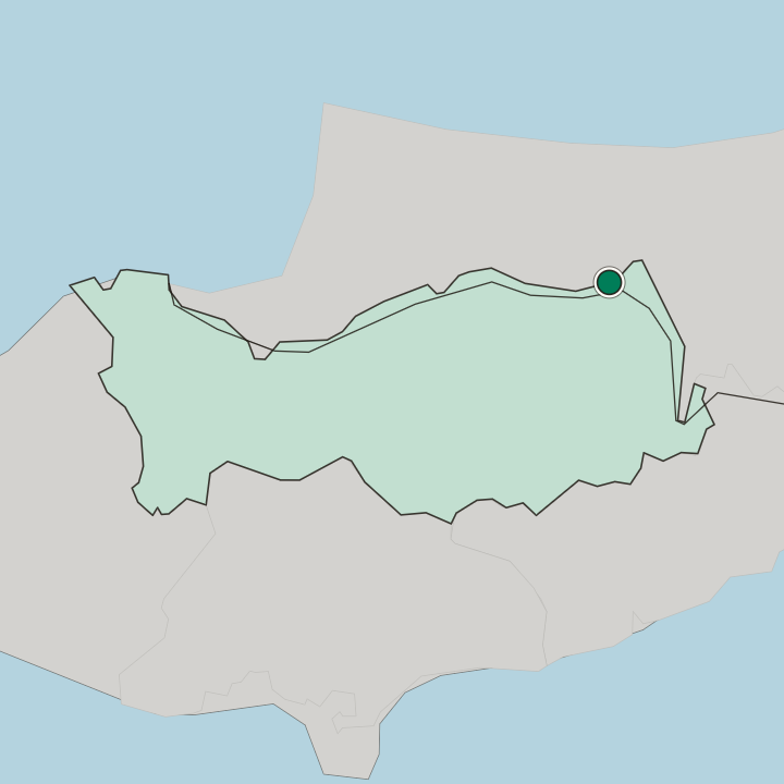 Map showing Nicosia — In Nicosia District