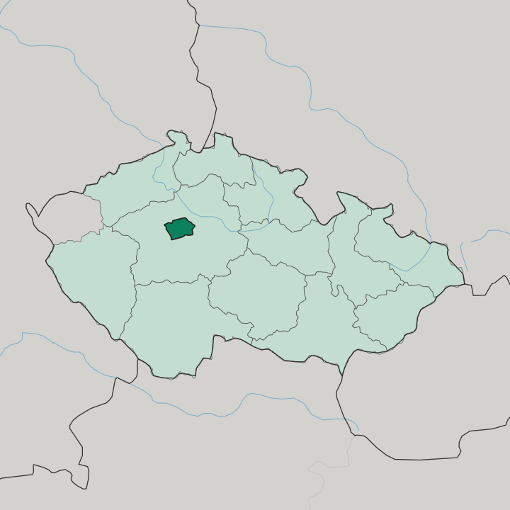 Map showing Hlavní město Praha — In Czech Republic