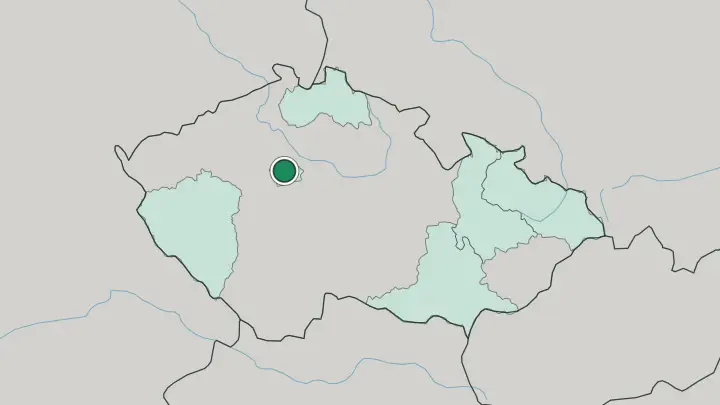 Map of Prague in Czech Republic