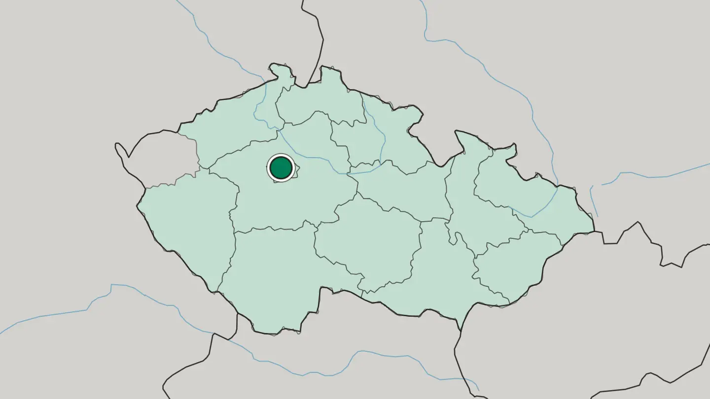 Map of Prague in Czech Republic